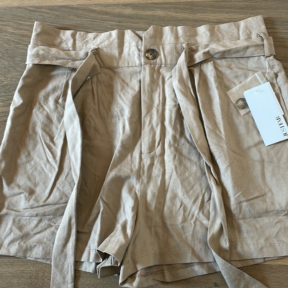 JUSTFAB Linen-Blend Paperbag Shorts Size XXL NWT - Picture 4 of 9